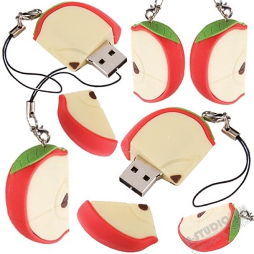 Красные флэшки «Яблоко» usb флеш накопители в виде фруктов под нанесение логотипа