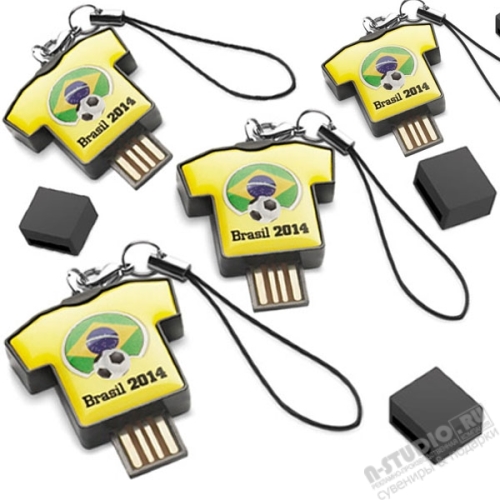 Мини флешки «Футболка» желтые mini usb флэш карты полноцвет
