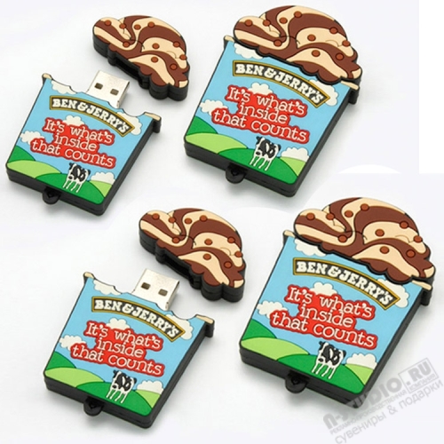 Пвх флэшки «Стаканчик мороженого» индивидуальные usb флэш накопители