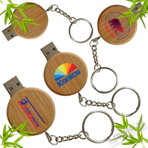 Круглые usb флеш карты деревянные под логотип флэшки дерево