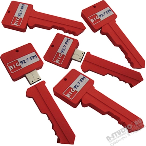 Флэшки «Ключ Радио 92.7 FM» индивидуальные пвх usb flash карты