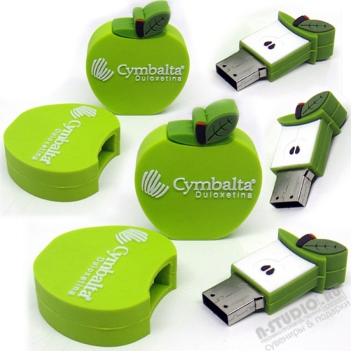 Сувенирные usb флеш карты «Яблоко» фруктовые флешки со склада