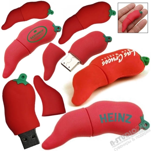 Флэшки «Красный Перец» овощные usb flash карты под нанесение
