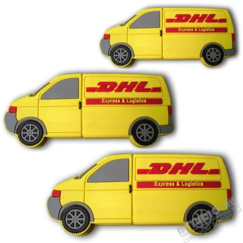 Флешки «Грузовой автомобиль DHL» авто pvc usb flash drive оптом