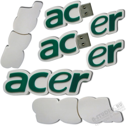 Зеленые флэшки в форме логотипа «Acer» оригинальные usb флеш карты